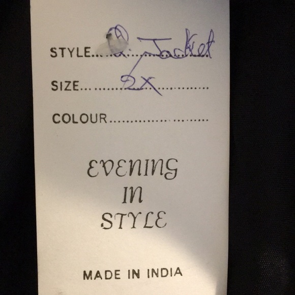 Vintage Evening in India 2X Black Jacket with sequins NWT - Picture 8 of 10